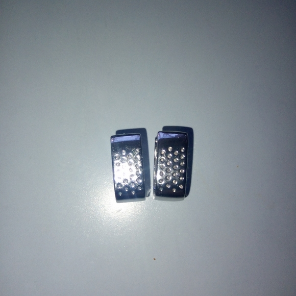 Brand New Paved Set Zircon Rectangular Earrings - Picture 5 of 7